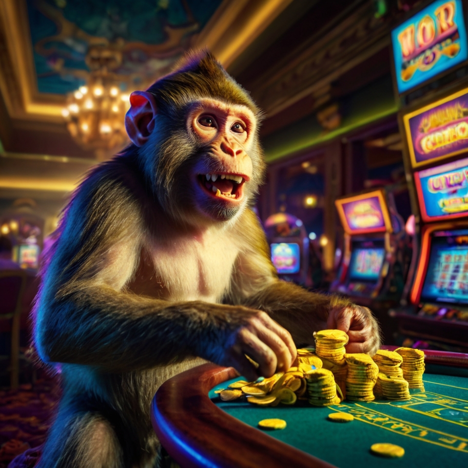 leonardo kino xl a lively cunning monkey swinging from a vine 0